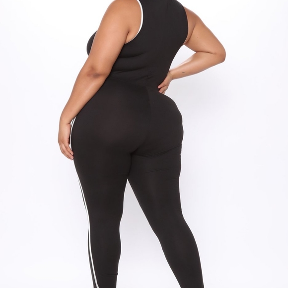 Bootie Fine Sporty Slit Leg Jumpsuit (CURVY) - Picture 3 of 7